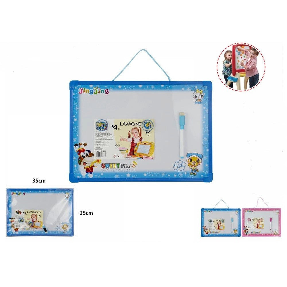 Trade Shop - Lavagna Magnetica Con Cornice In Plastica Per Bambini Con Pennarello Gioco 07685 -