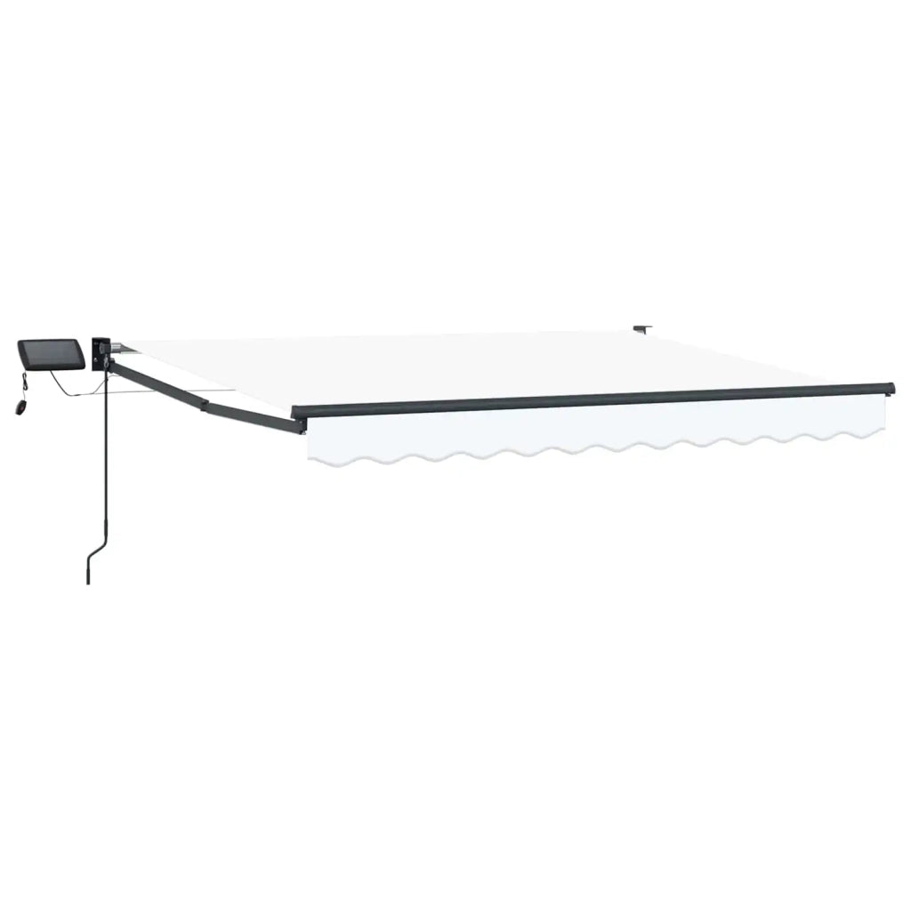 Tenda retrattile manuale con LED-Tenda parasole per balcone Bianco e Antracite 3 x 2,5 m