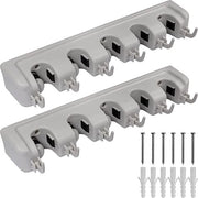 Set di 2 supporti per attrezzi per giardinaggio con 6 griffe ripiegabili - 44,5 cm