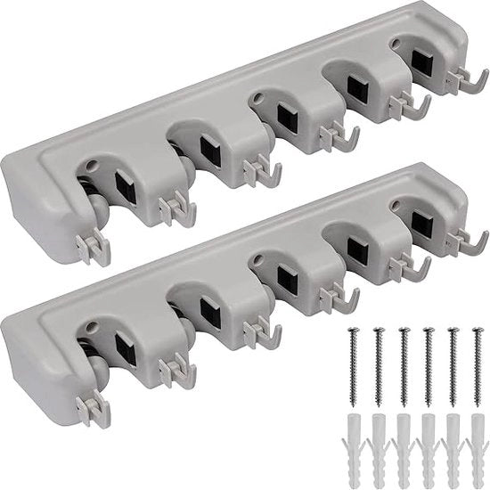 Set di 2 supporti per attrezzi per giardinaggio con 6 griffe ripiegabili - 44,5 cm