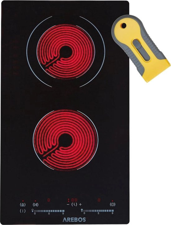 Induttiva Cottura a Fiamma Glasse 3000W - 2 Zone Cottura - 30 cm - Touch Sensor - Blocco Bambino - Sicurezza Antiscorrosione