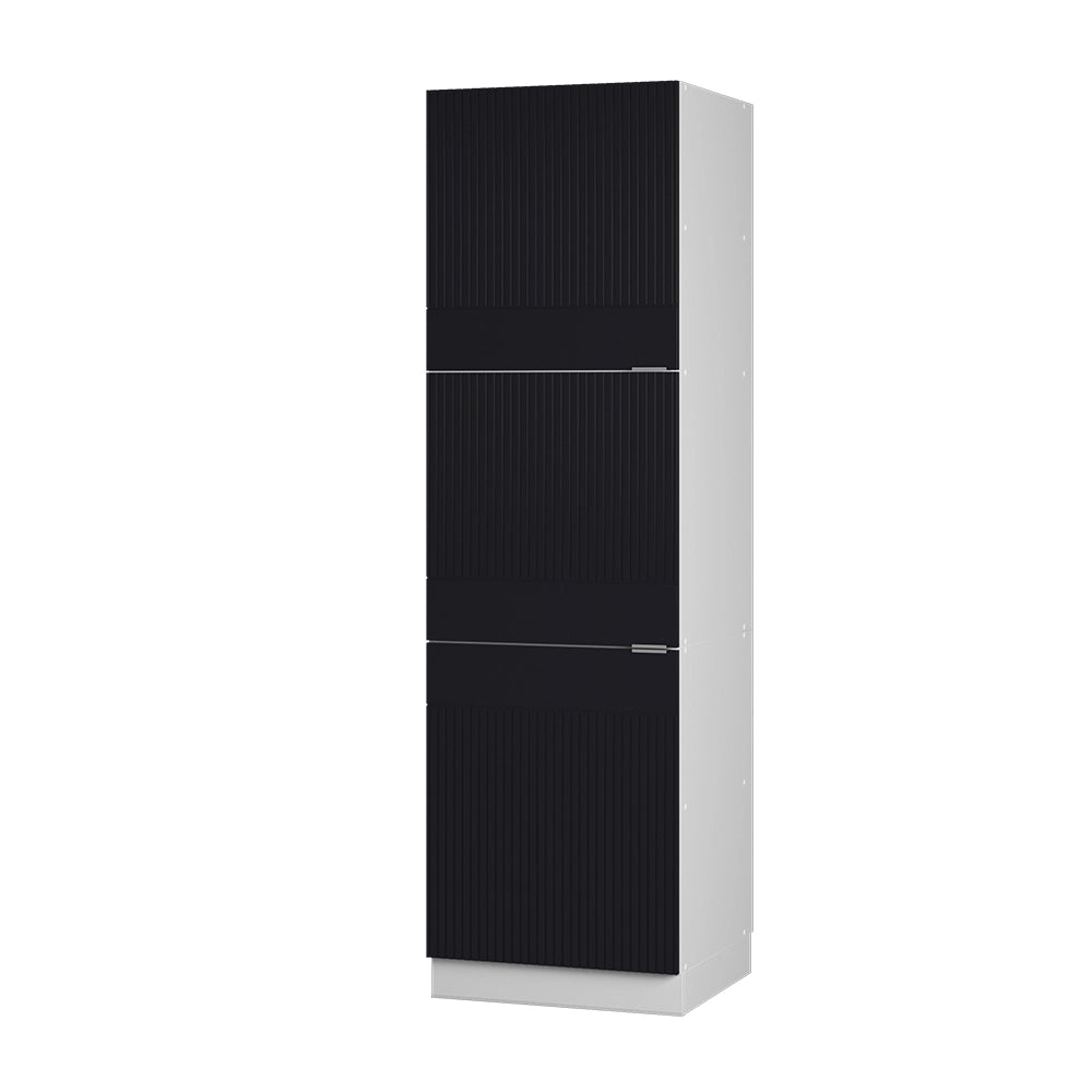 Mobile per forno da incasso Fame-Line Nero rigato/Bianco 60 cm Vicco