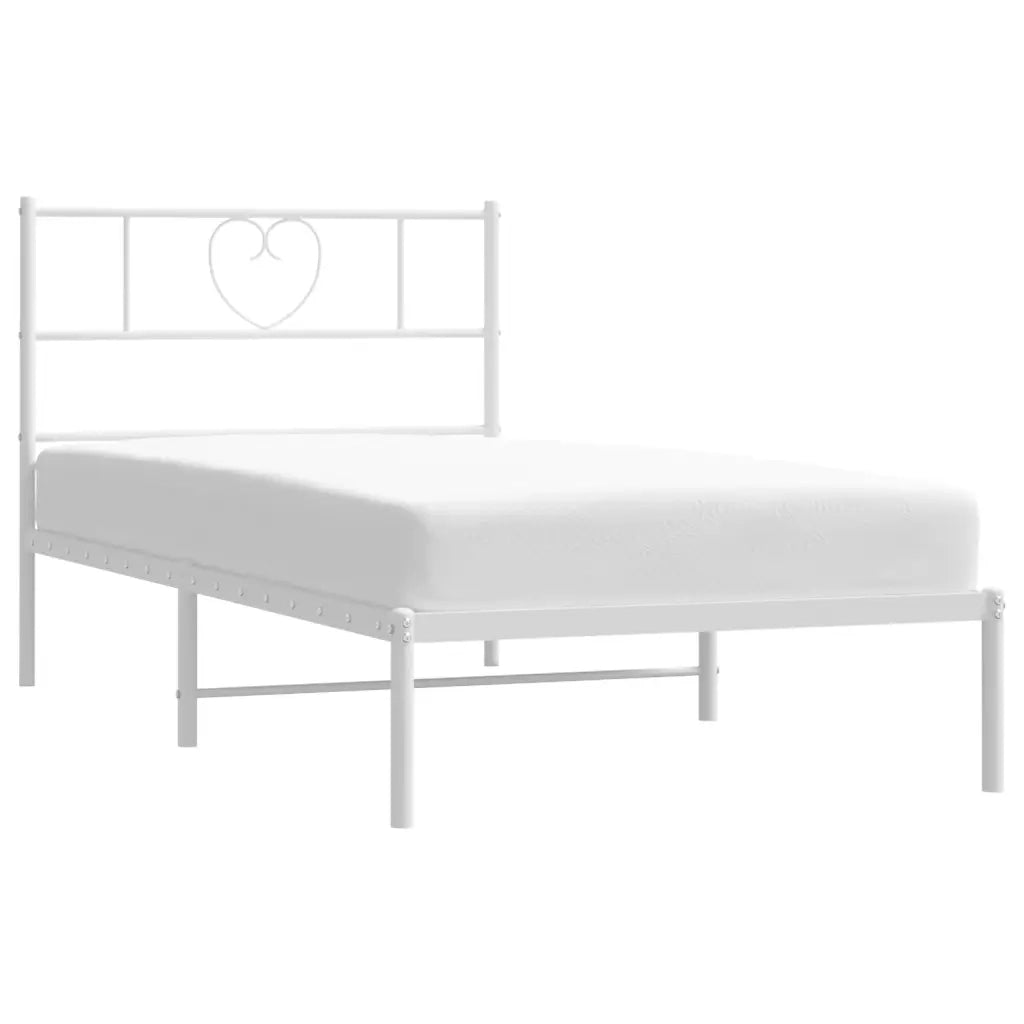 Giroletto con Testiera Metallo Bianco 90x200 cm 355505