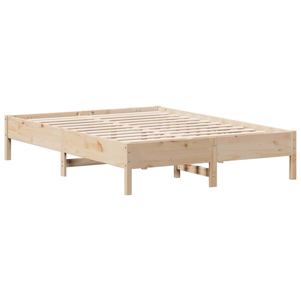 Letto senza Materasso-Struttura Letto 150x200 cm in Legno Massello di Pino 101036