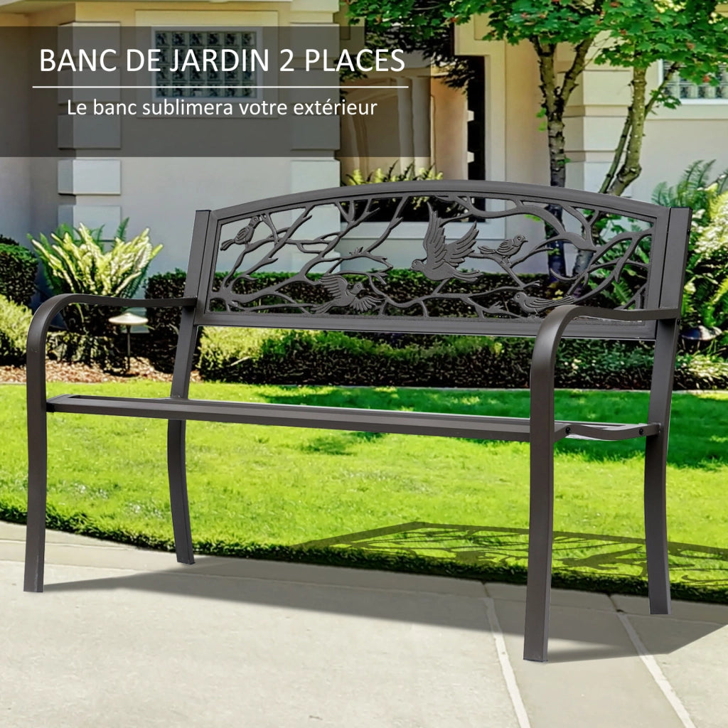 Banc de Jardin 3 Posti ¨C Minimal ¨C Marrone 127x60x85 cm