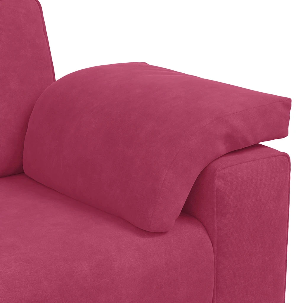Set di Divani 3 pz con Cuscini Rosso Vino in Velluto 3324671