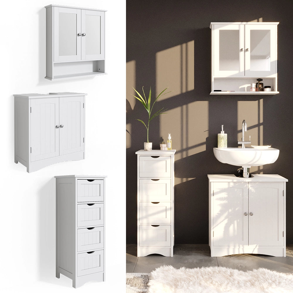 Vicco Set mobili bagno Bianco 3 parti
