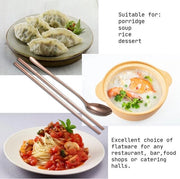 Set di forchette e cucchiai in acciaio inossidabile - stile coreano - 2 pezzi - Rosa