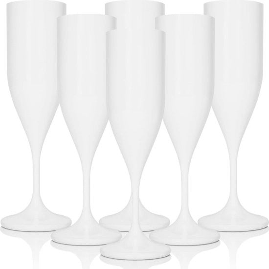 Set di bicchieri in Tritan - Vetro di champagne - Set da 6 pezzi - Materiale duro e resistente - Riciclabile e biodegradabile