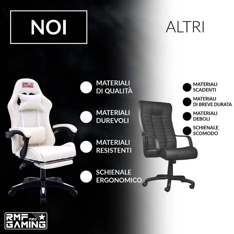 SEDIA DA GAMING COLORE BIANCA