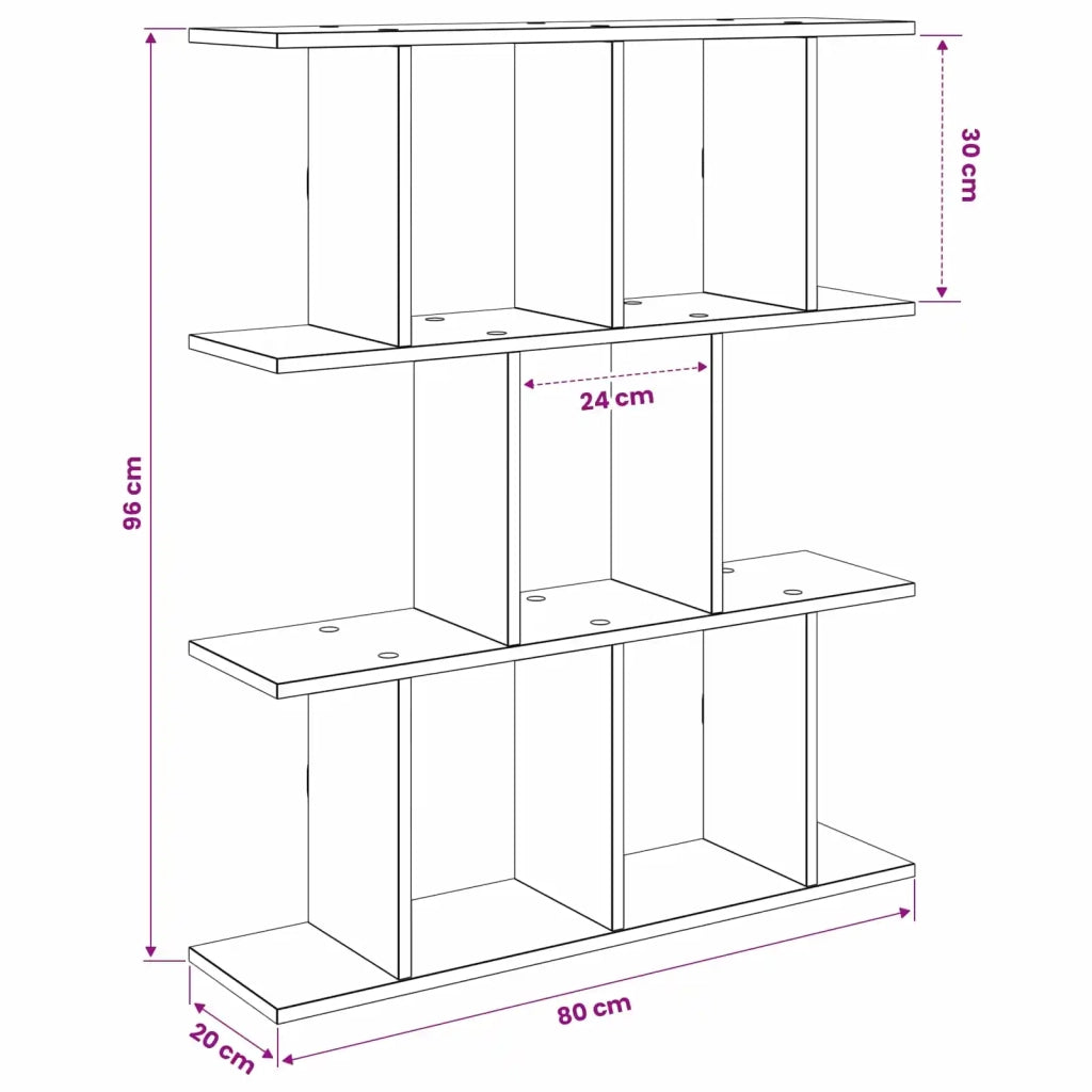 Scaffale da parete Grigio Cemento 80 x 20 x 96 cm 8012207