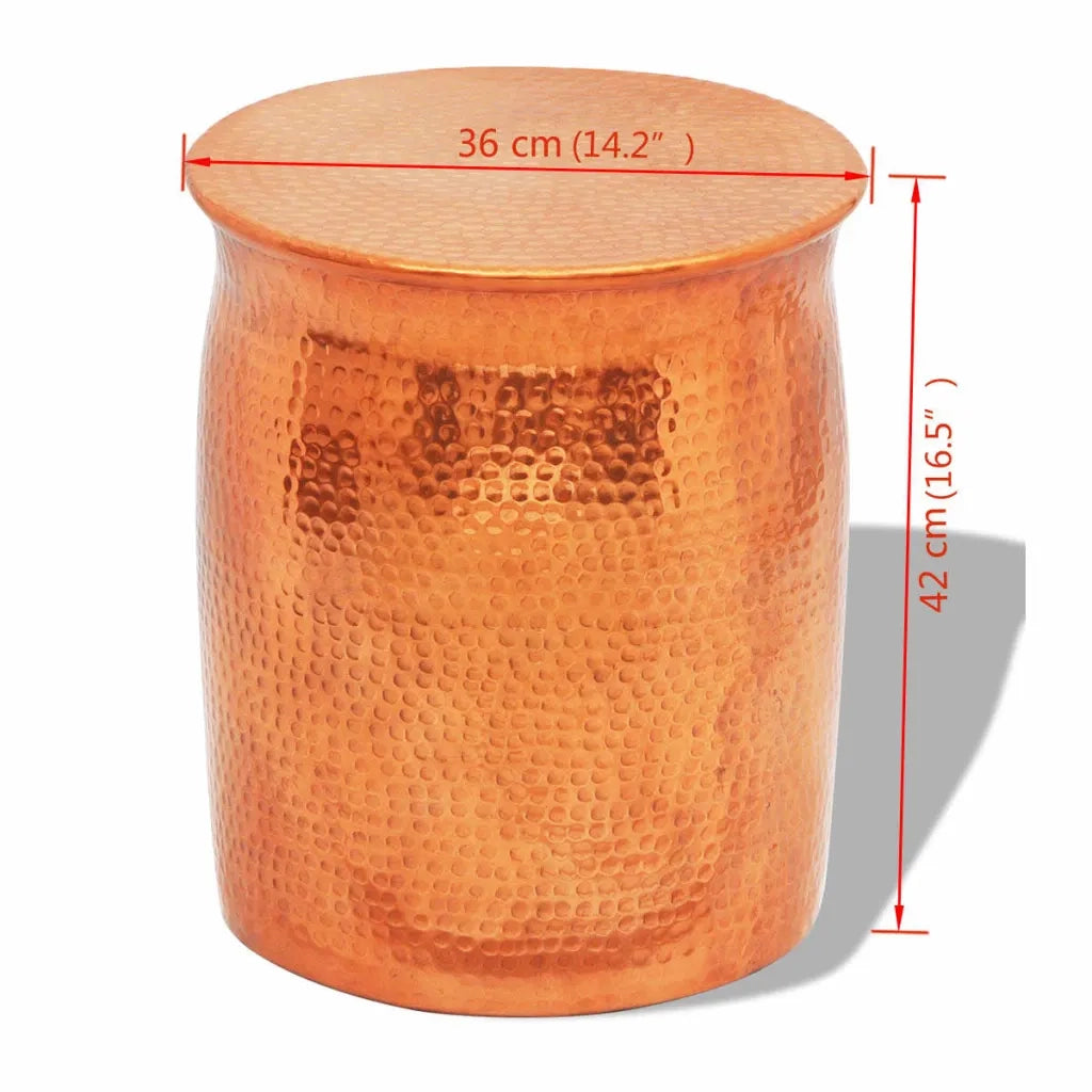 Sgabello/Tavolino Laterale Alluminio Battuto Colore Ottone/Rame 242325
