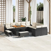 Set Divano da Giardino con cuscino 13 pcs Nero polyrattan 3362705