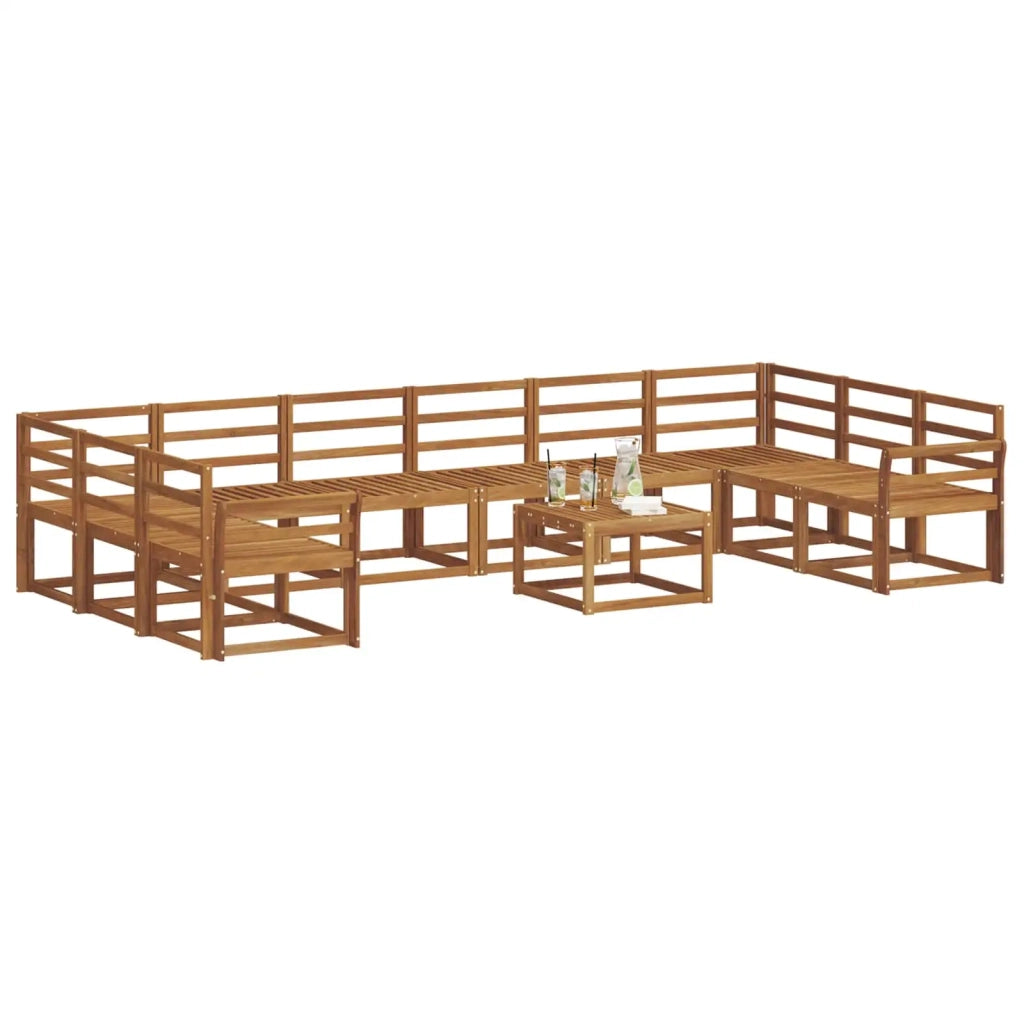 Set di divani da esterno 11 pcs Naturale