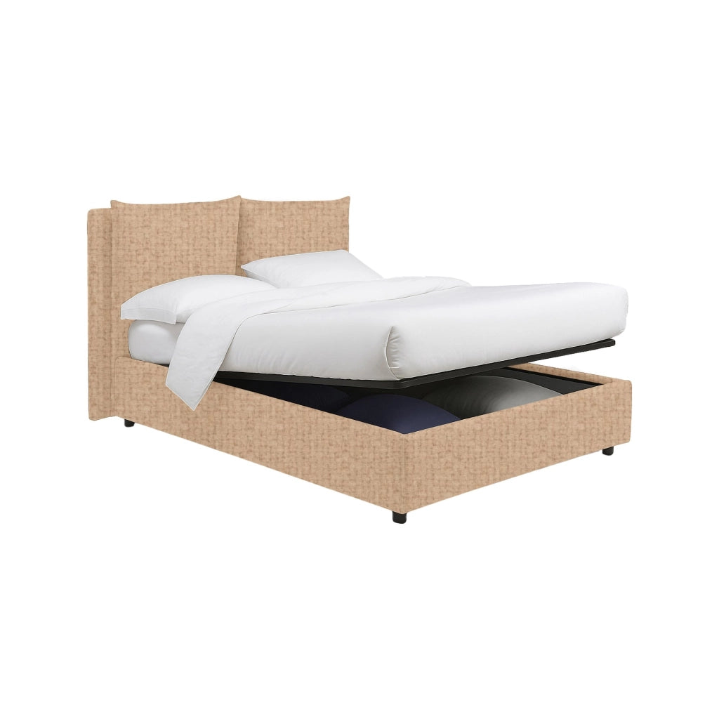 Newton, Letto Piazza e Mezza Sfoderabile Made in Italy, Beige