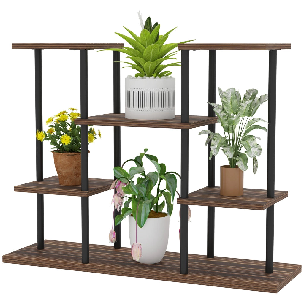 Porta vasi 4 livelli ¨C Minimal ¨C legno, acciaio
