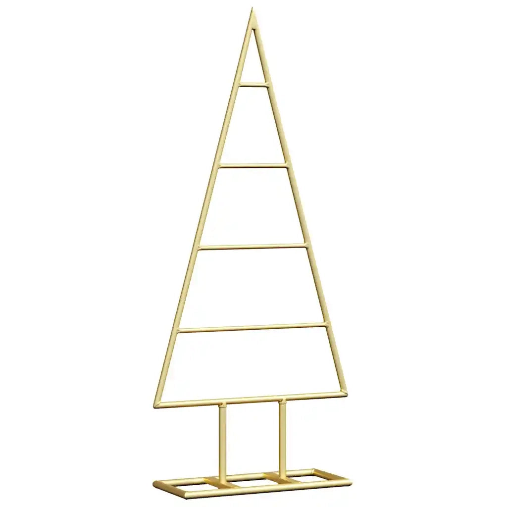 Albero di Natale | Decorazioni natalizie in metallo con supporto Oro 60 cm