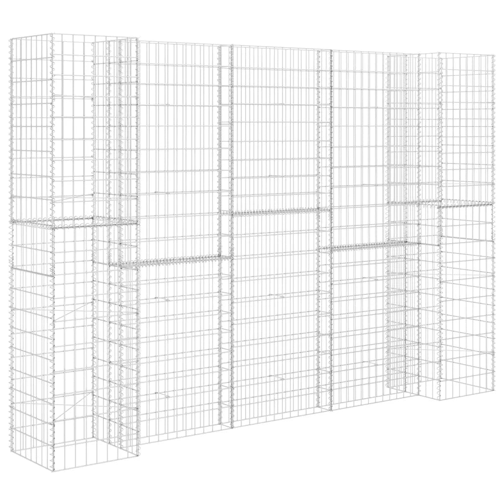 Gabbione Fioriera ad "H" in Filo di Acciaio 260x40x200 cm 145665