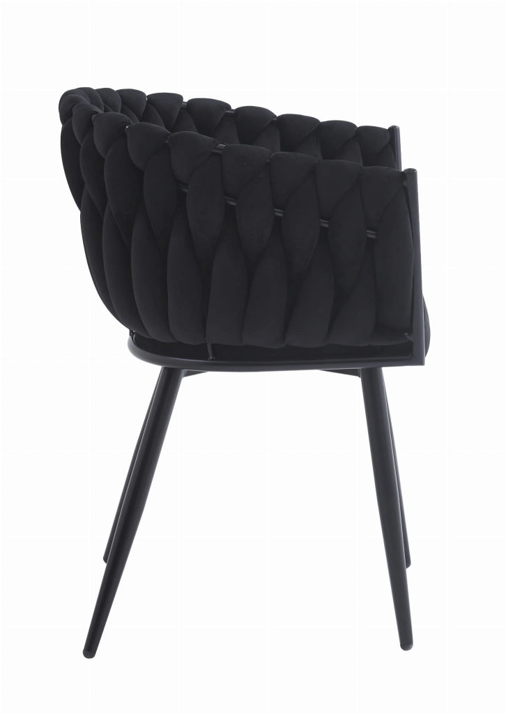 Sedia trapuntata in velluto nero Valora MAYAN x 1 | stile moderno