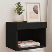 Comodini con Luci LED a Parete 2pz-Set di 2 Tavolino da notte Neri