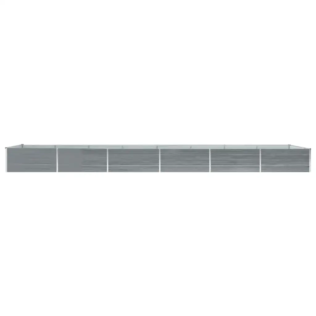 Letto Rialzato Giardino in Acciaio Zincato 600x80x45 cm Grigio 47072
