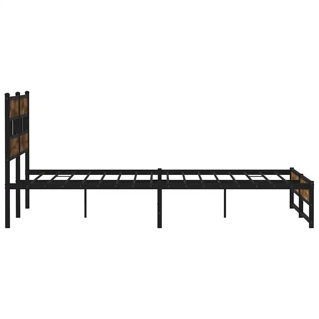 Giroletto senza Materasso in Metallo-Struttura Letto Rovere Fumo 180x200 cm 392132