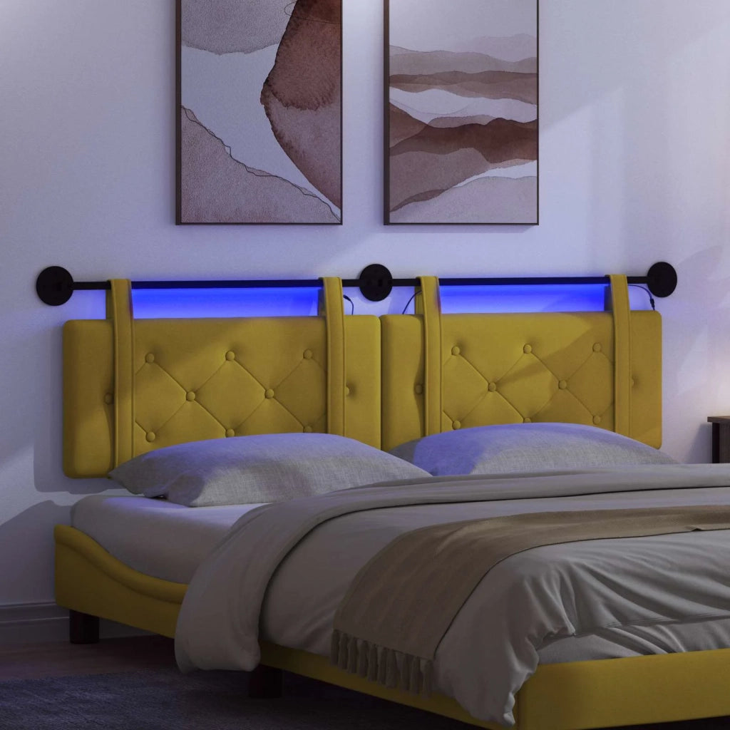 Testiera | Testata sospesa Con luce LED Giallo Velluto