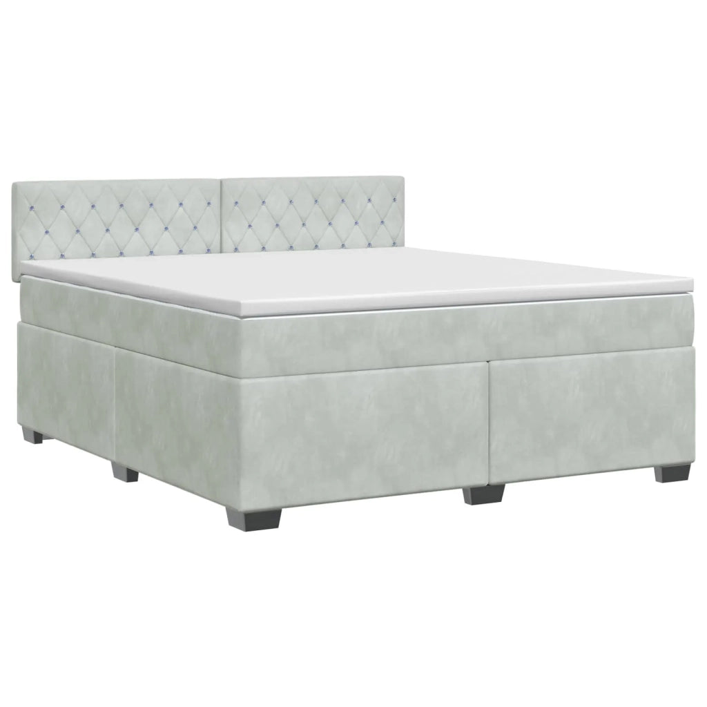 Letto box spring con materasso Grigio Chiaro 140 x 190 cm 3450704