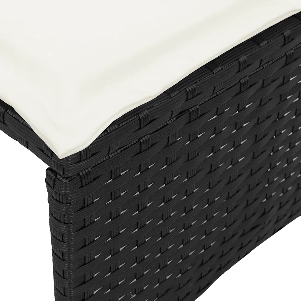 Set Divani da Giardino 5 pz con Cuscini in Polyrattan Nero 3365345