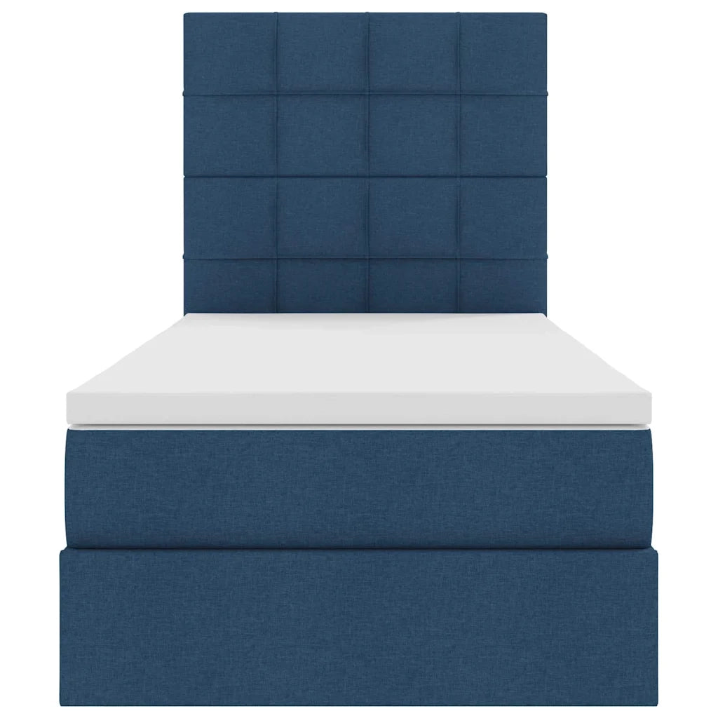 Letto con contenitore e materasso Blu 100 x 200 cm Poliestere
