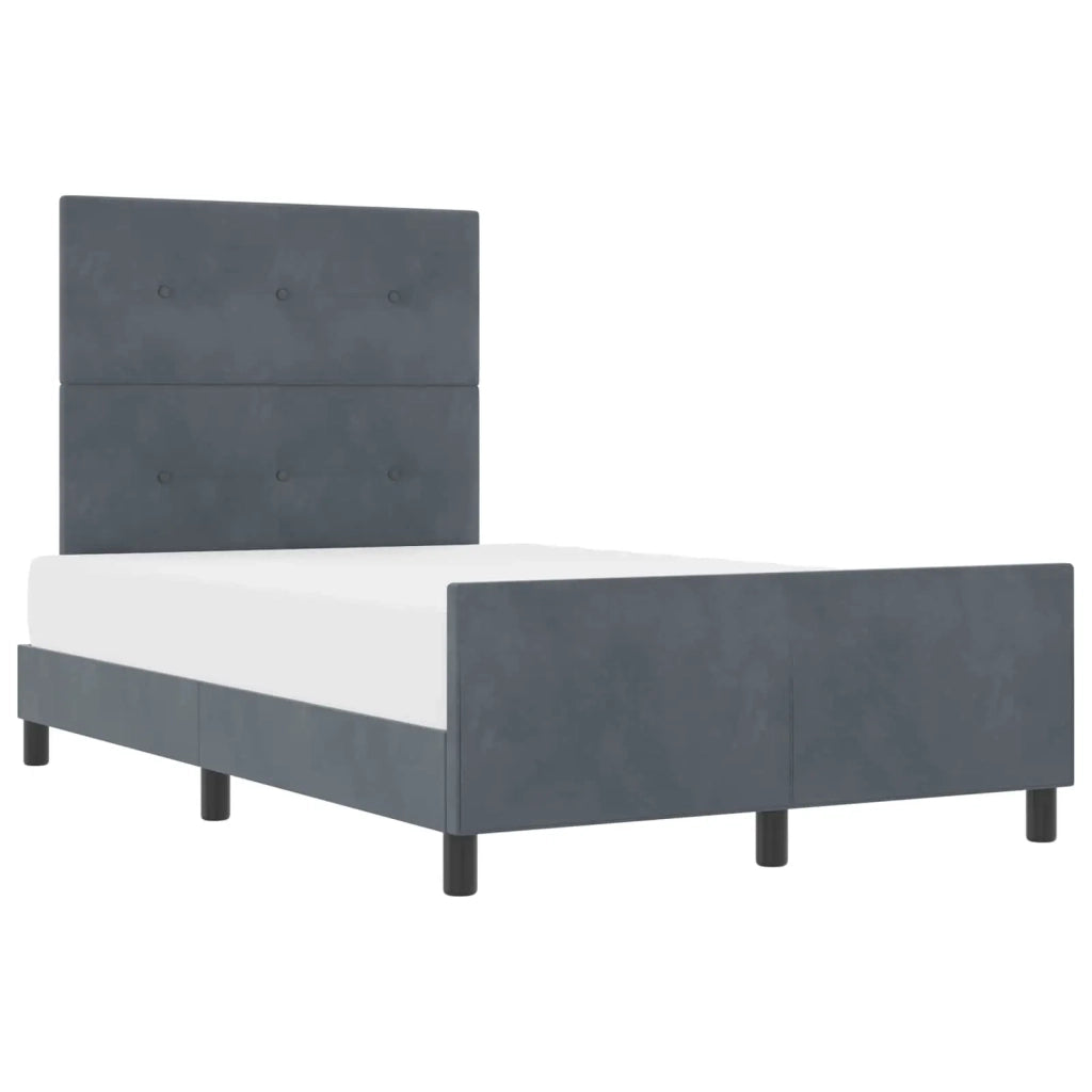 Letto a molle con testiera Grigio scuro 120 x 190 cm Velluto 3344928