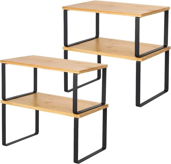 Scaffale pieghevole per cucina e bagno - set 4 pezzi - spaziale risparmio