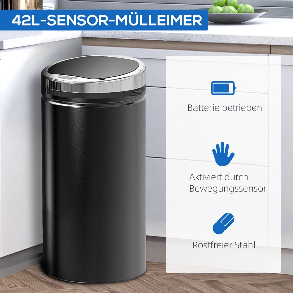 Pattumiera Automatica con Sensore 42L ¨C Xylo ¨C Acciaio Inox, Infrarossi, Cucina