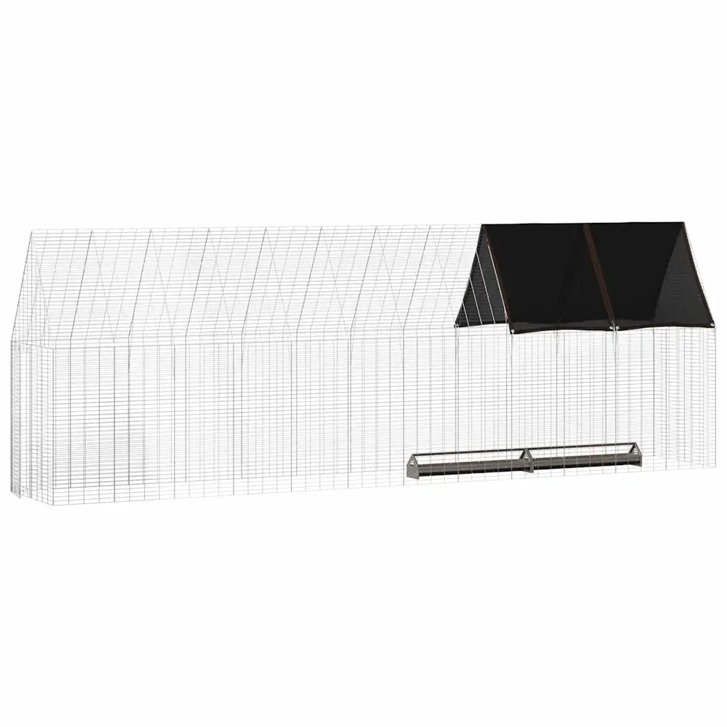 Gabbia per polli 2 pcs Argento 600 x 100 x 210 cm