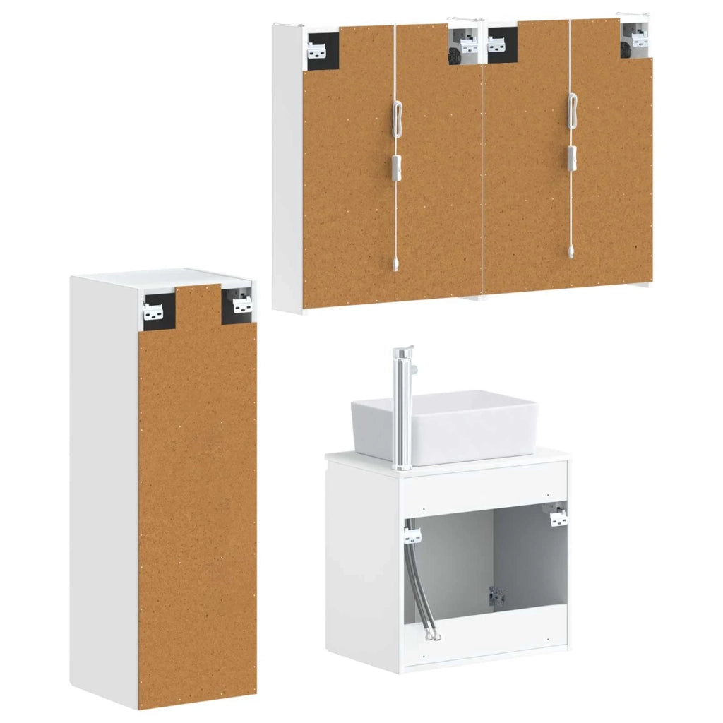 Set di mobili per il bagno 4 pz Bianco 3407447