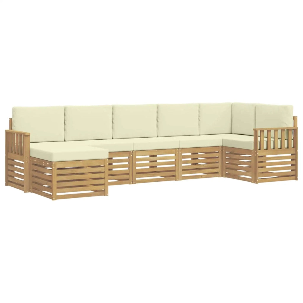 Set di divani da esterno 7 pcs Bianco e Crema 3392185