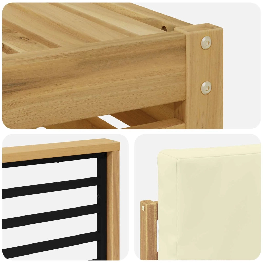 Set di divani da esterno 8 pcs Bianco e Crema 59 x 59 x 37 cm 3392245