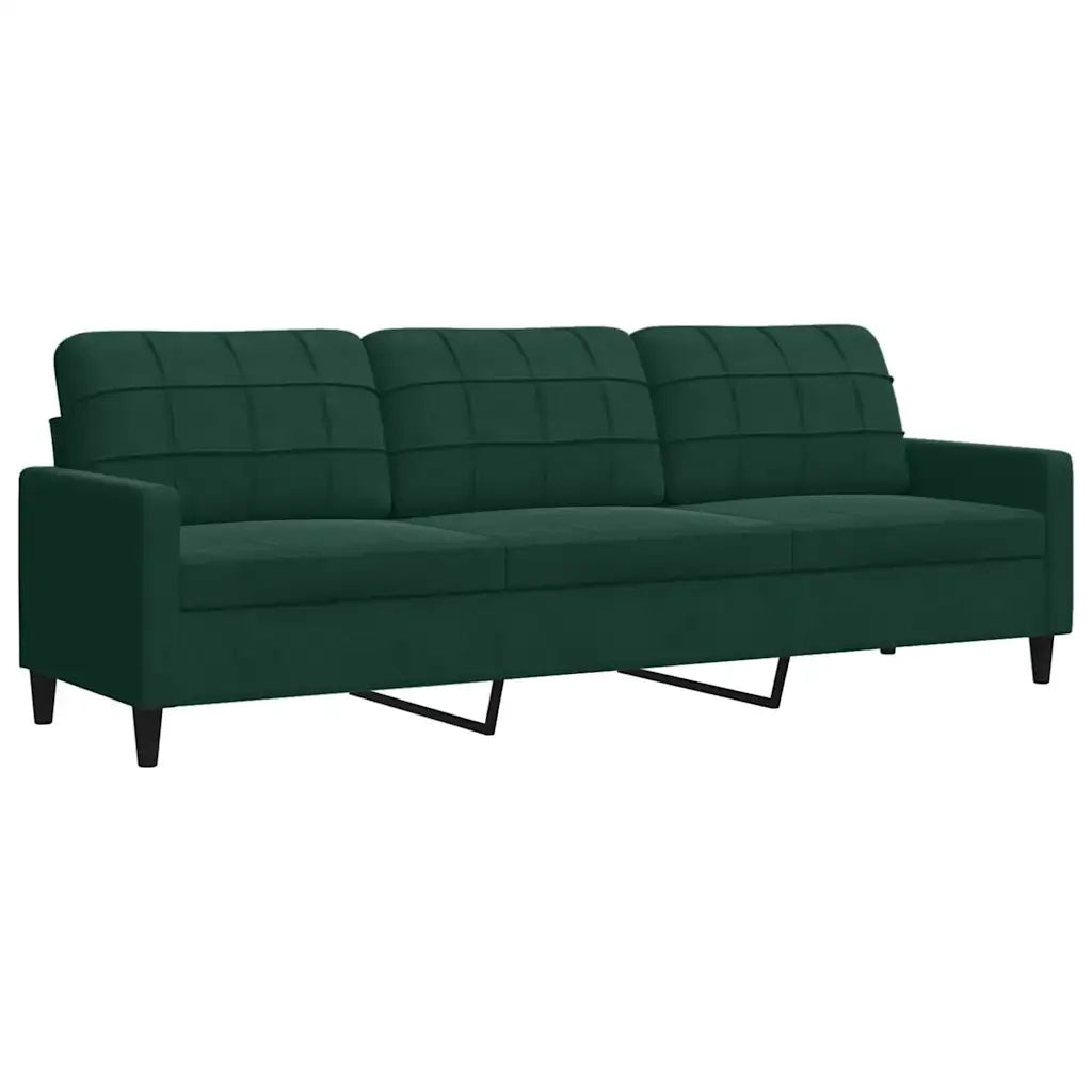 Set di Divani 2 pz con Cuscini e Rinforzi Verde scuro Velluto 3278493