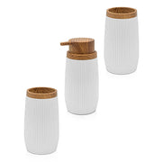 Set accessori bagno in plastica bianca con dispenser sapone e due portaspazzolini Blob