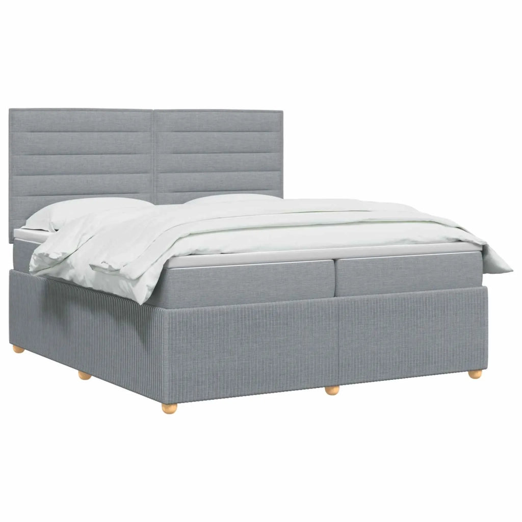 Letto box spring con materasso Grigio Chiaro 200 x 200 cm 3454466