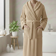 Satofa, Accappatoio 100% Cotone con Cappuccio, Bianco Crema