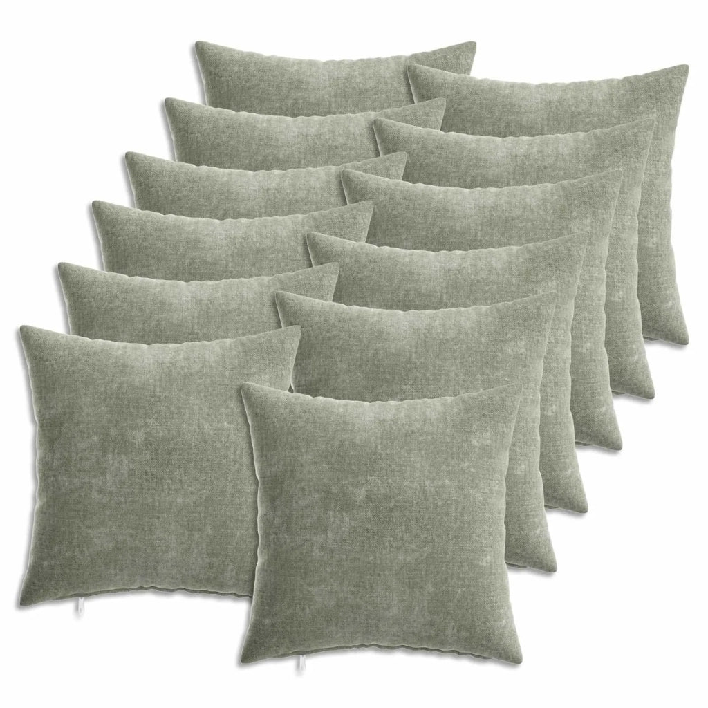 Federa 6 pz HEERLEN Verde 35 x 35 cm Tessuto Chenille 908120