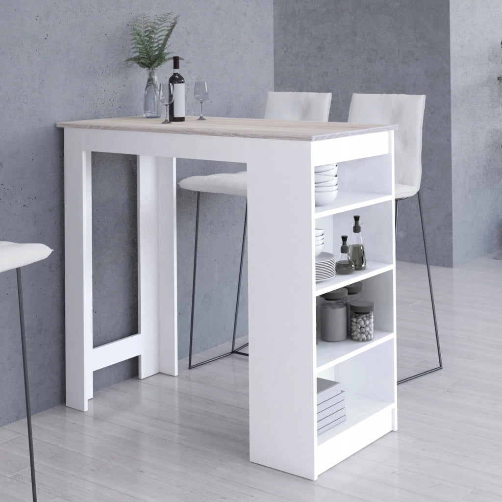 Bancone del bar Bianca 115 cm inserto frontale Sonoma Quercia 115x50x103 cm