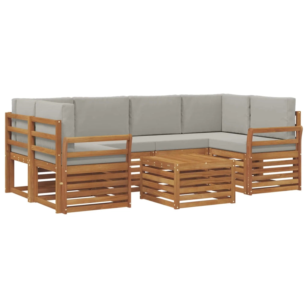 Set di divani da esterno 7 pcs Grigio Naturale e Chiaro 3374451