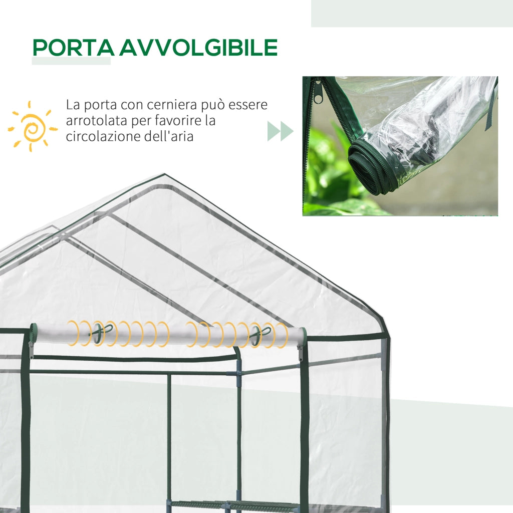Serra da Giardino in PVC con Scaffali ¨C Minimal ¨C 143x143x195 cm