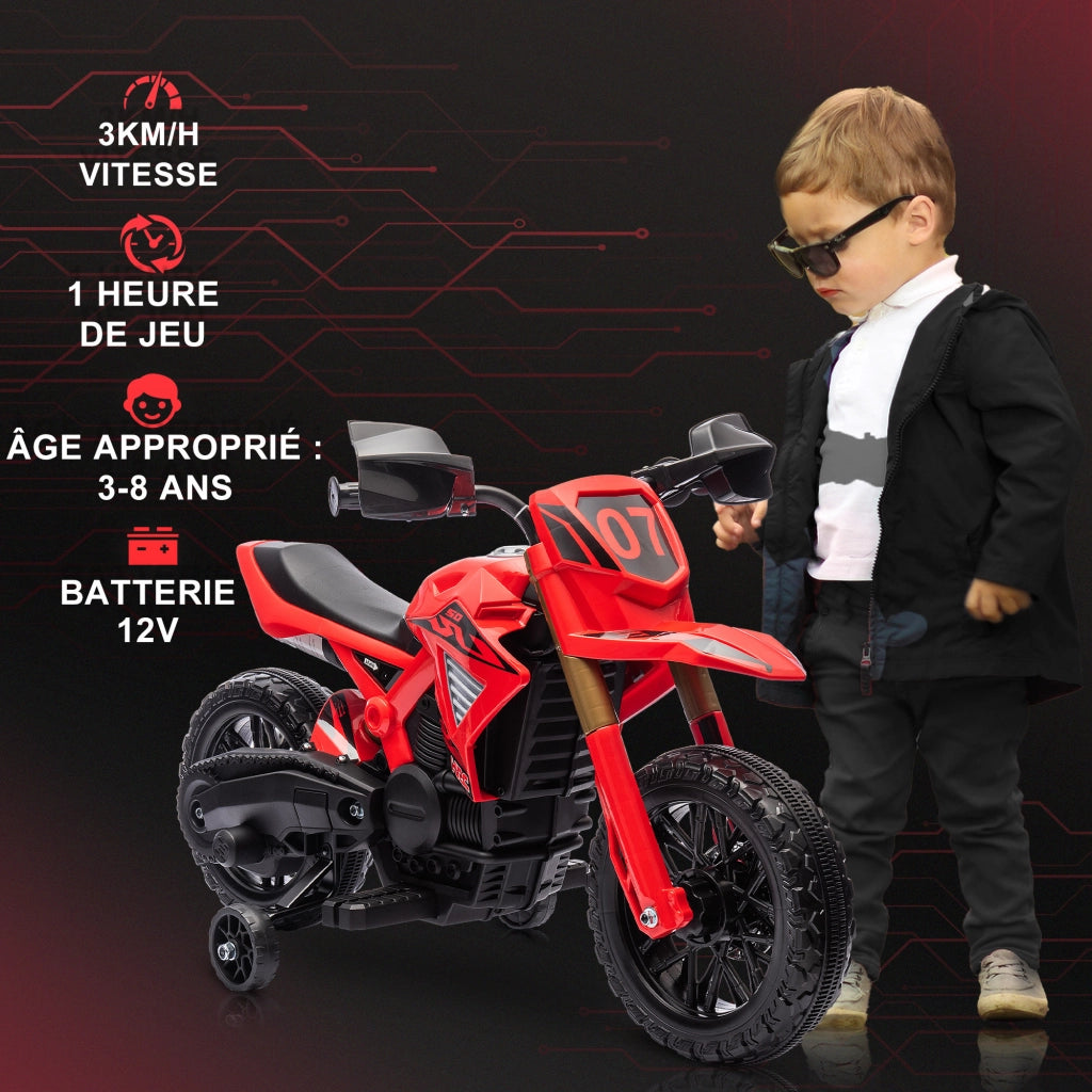 Moto elettrica per bambini 3-8 anni ¨C Minimal ¨C rosso