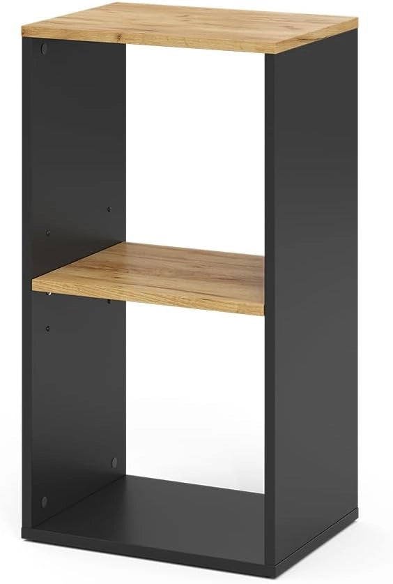 "Tomy, Antracite/quercia dorata, 40 x 74 cm con 2 scomparti aperti