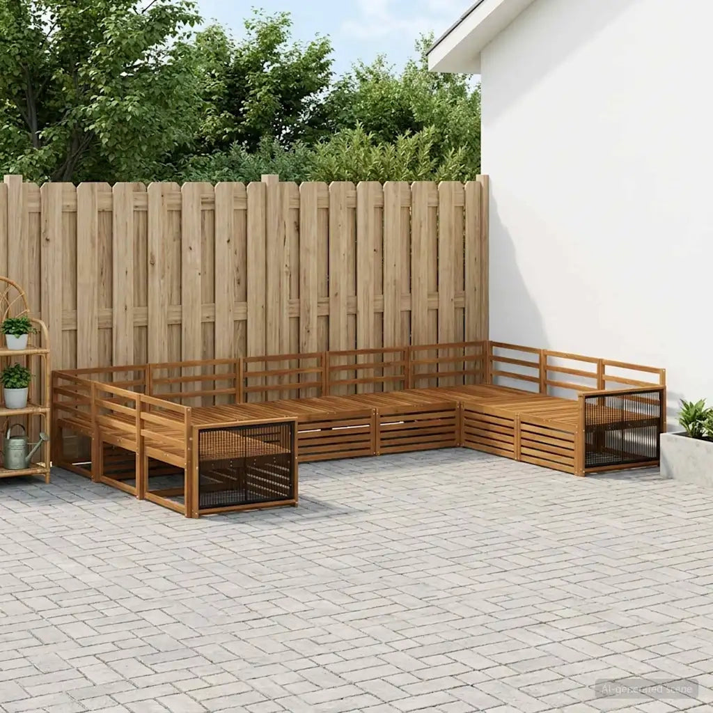 Set di divani da esterno 9 pcs Naturale 3383832