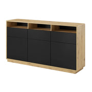 Credenza 180cm collezione VILLA. Colore quercia e nero.