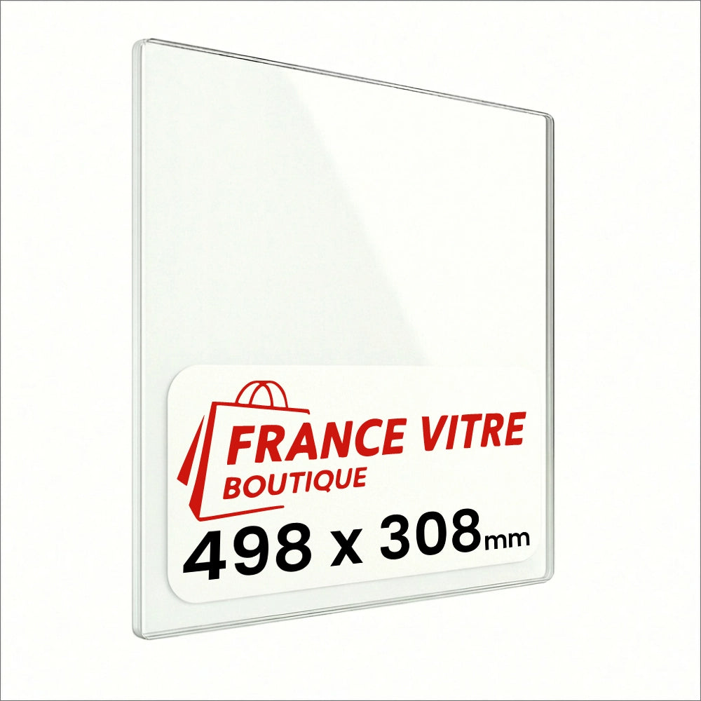 498 x 308 x 4 mm - Vetro per stufa a legna - vetro camino di ricambio - vetro per caminetto resistente al fuoco - France Vitre